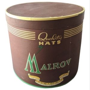 Vintage Midcentury Hat Box Brown 11 inch Malrov